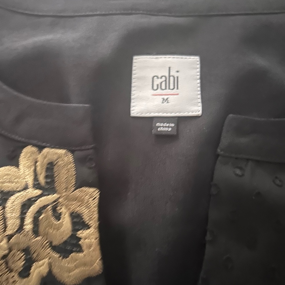 CAbi Black Jacket with Gold Floral Detail - Picture 4 of 6